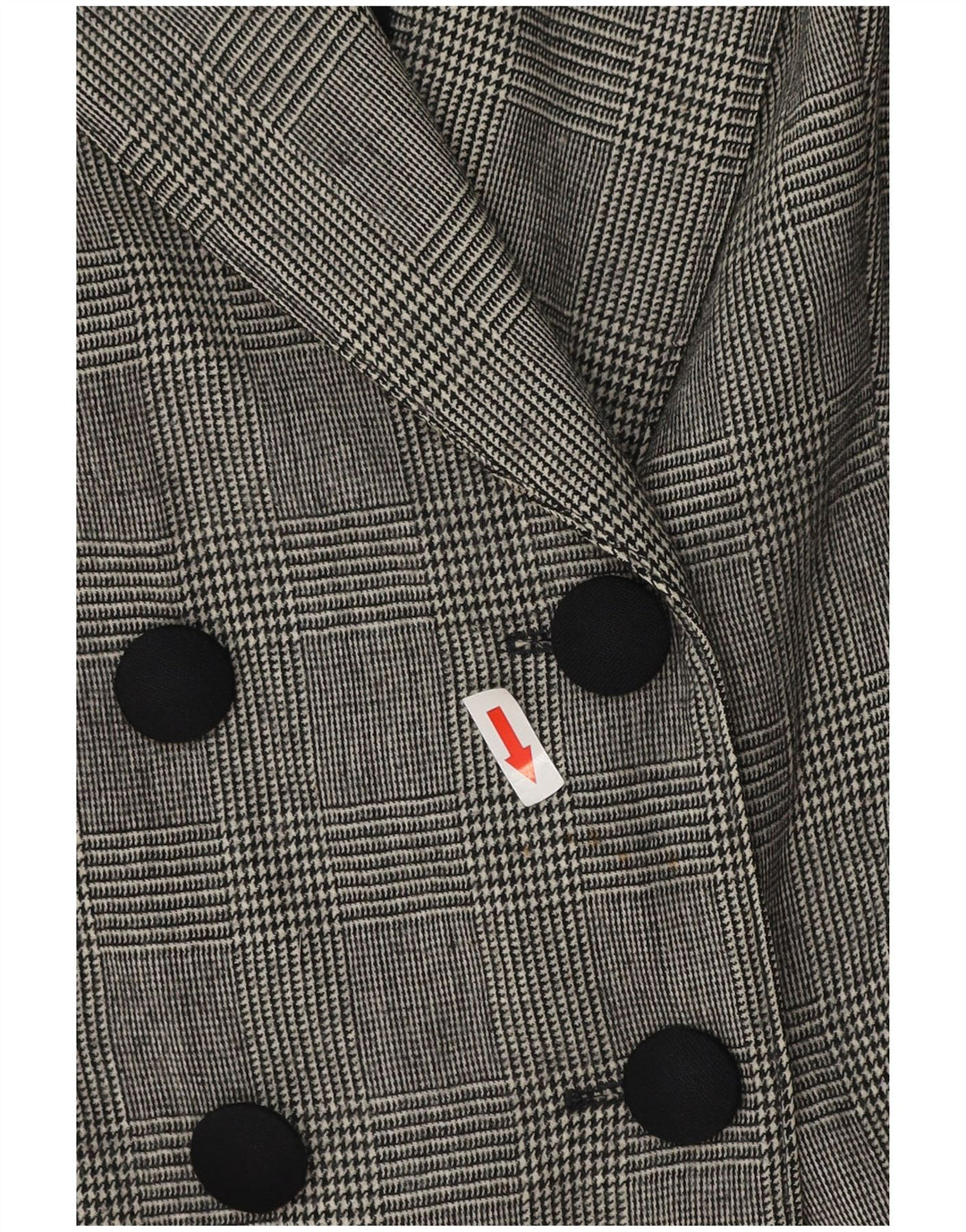 Vintage Womens Long Sleeve Blazer Jacket UK 18 XL Grey Houndstooth