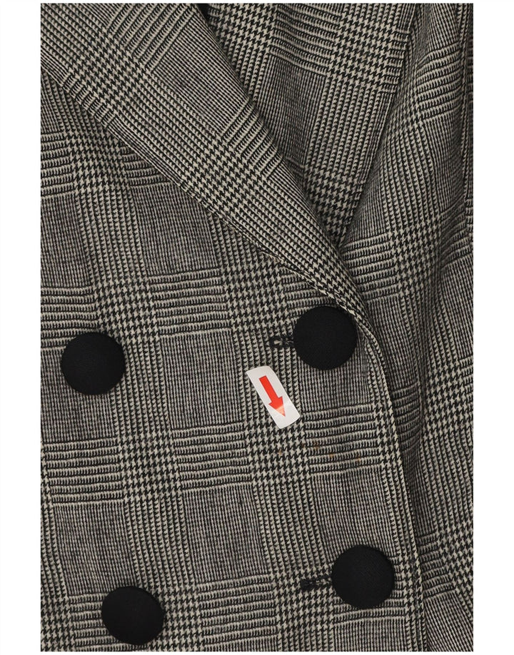 Vintage Womens Long Sleeve Blazer Jacket UK 18 XL Grey Houndstooth