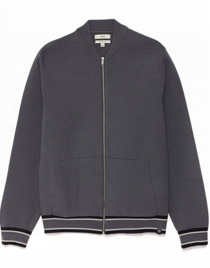 Maglione cardigan da uomo Marks & Spencer 2XL poliestere a righe blu