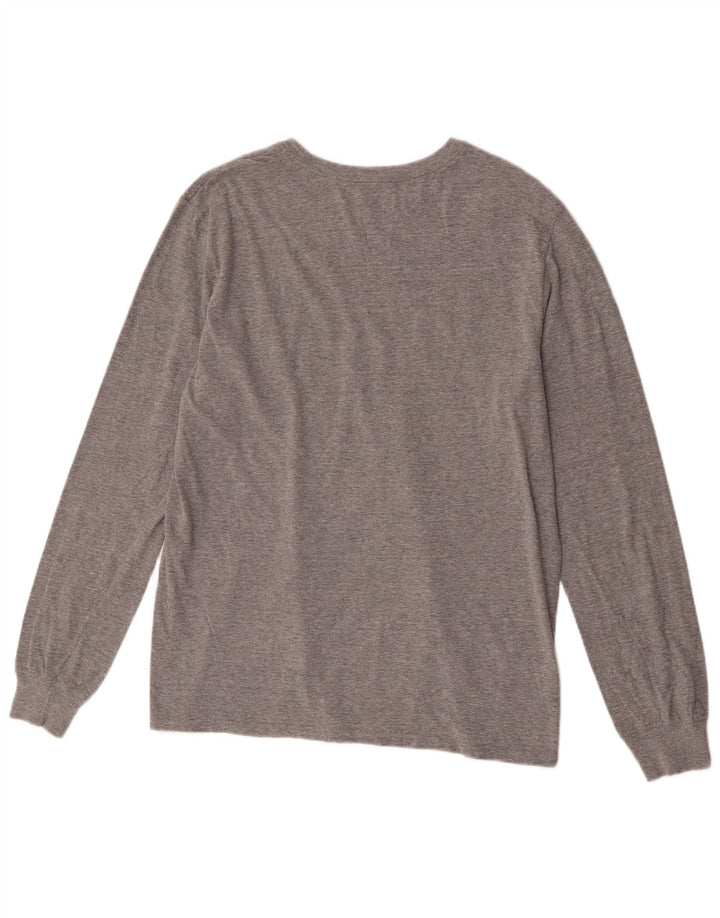 Nike Haut à manches longues pour homme Coupe athlétique en coton Gris Taille L