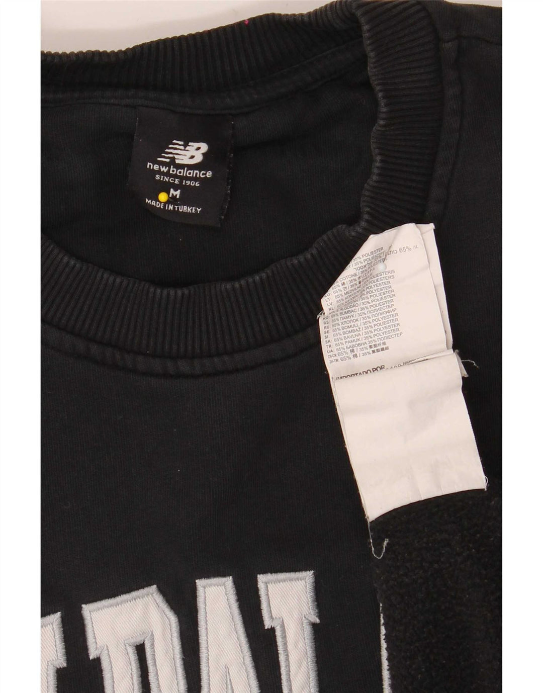 New Balance Herre Grafisk Sweatshirt Jumper Medium Sort Bomuld