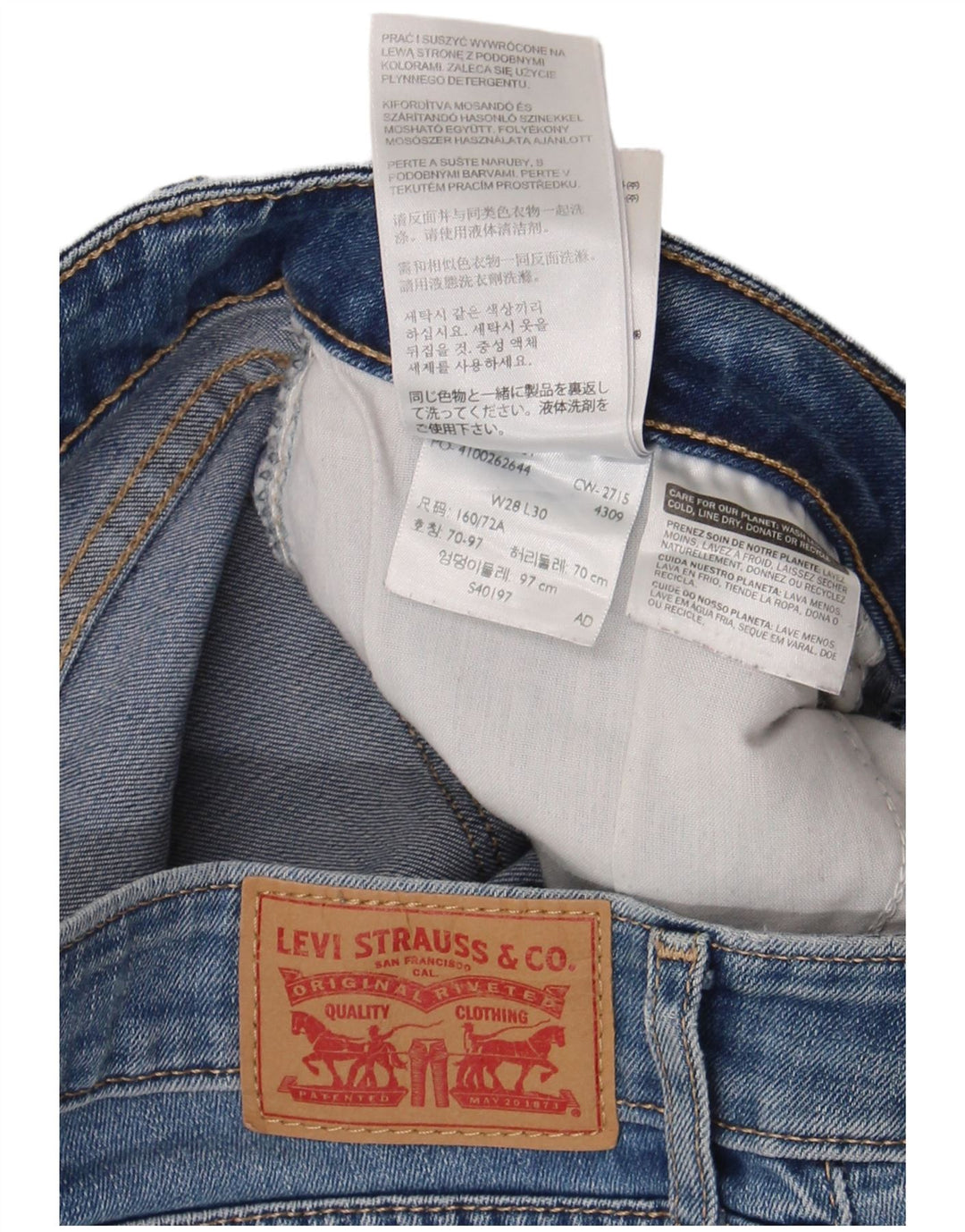 Levi's Womens 712 Slim Jeans W28 L30 Blue Cotton