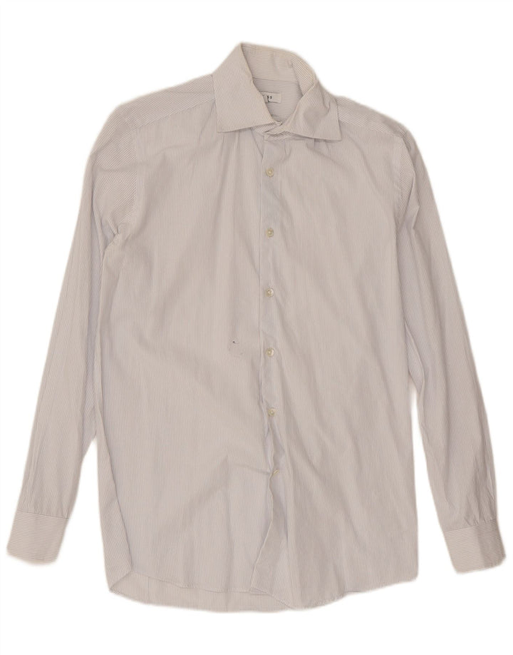 Reiss Mens Regular Fit Shirt Small White Pinstripe Cotton
