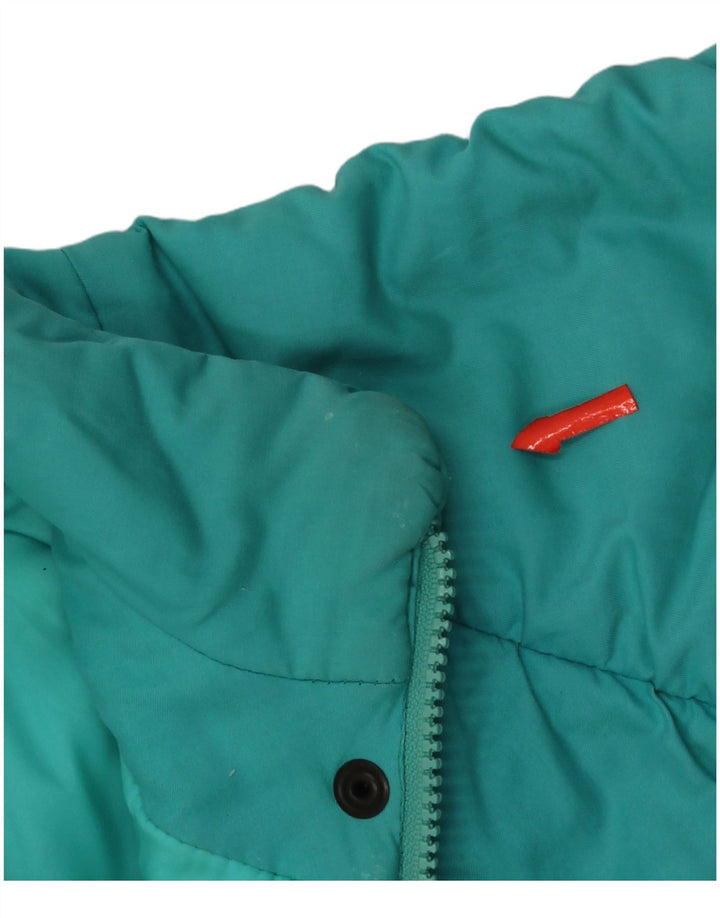 Sergio Tacchini Womens Loose Fit Crop Padded Jacket IT 42 Medium Turquoise