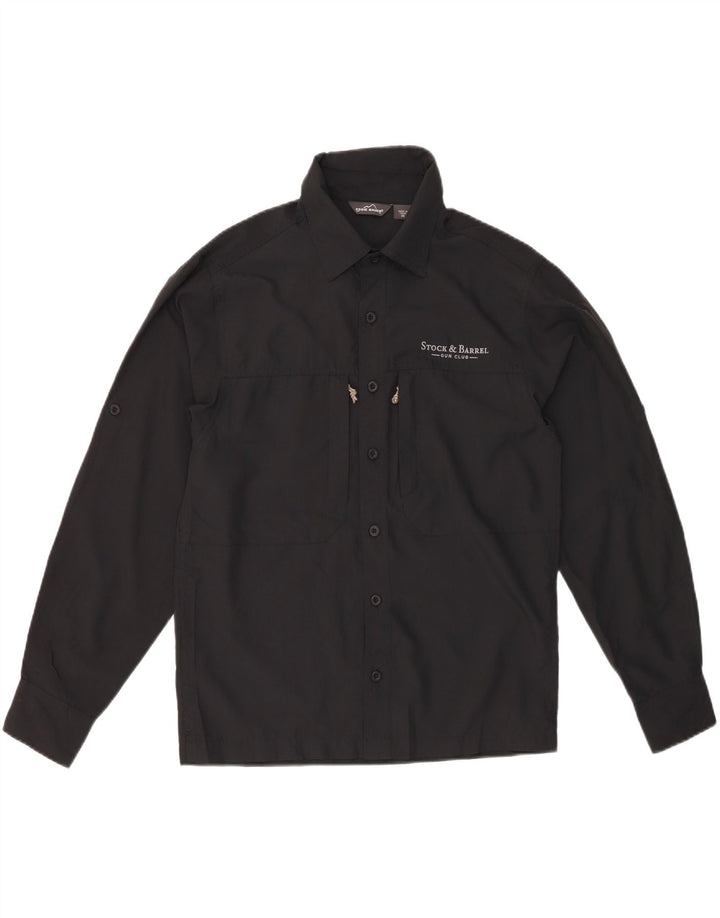 Eddie Bauer Mens Graphic Shirt XS Black Polyester