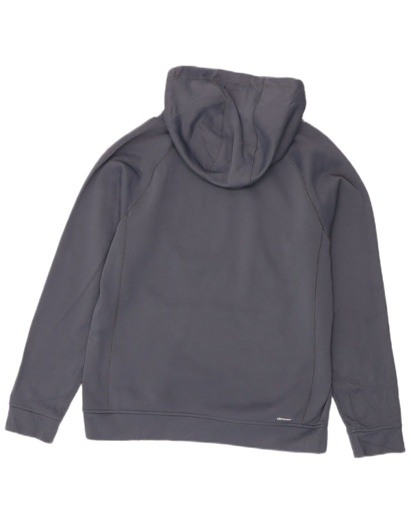 Adidas női Climawarm grafikus kapucnis pulóver UK 14/16 nagy szürke poliészter