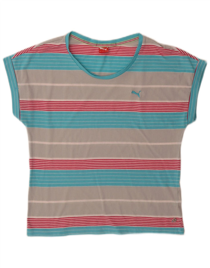 T-shirt da donna Puma UK 12 media a righe multicolore