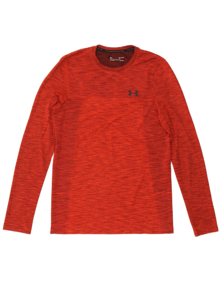 Under Armour Mens Heat Gear Top Long Sleeve Medium Red Flecked