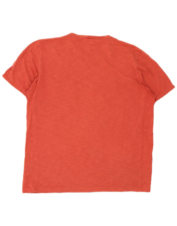 Męski T-shirt Hugo Boss Slim Fit Top 2XL Pomarańczowa bawełniana nakrapiana