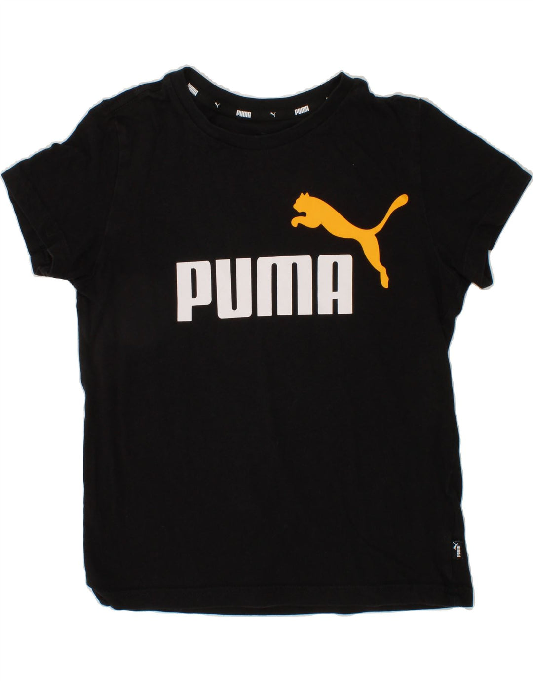 PUMA Boys Graphic T-Shirt Top 9-10 Years Black Vintage Puma and Second-Hand Puma from Messina Hembry 
