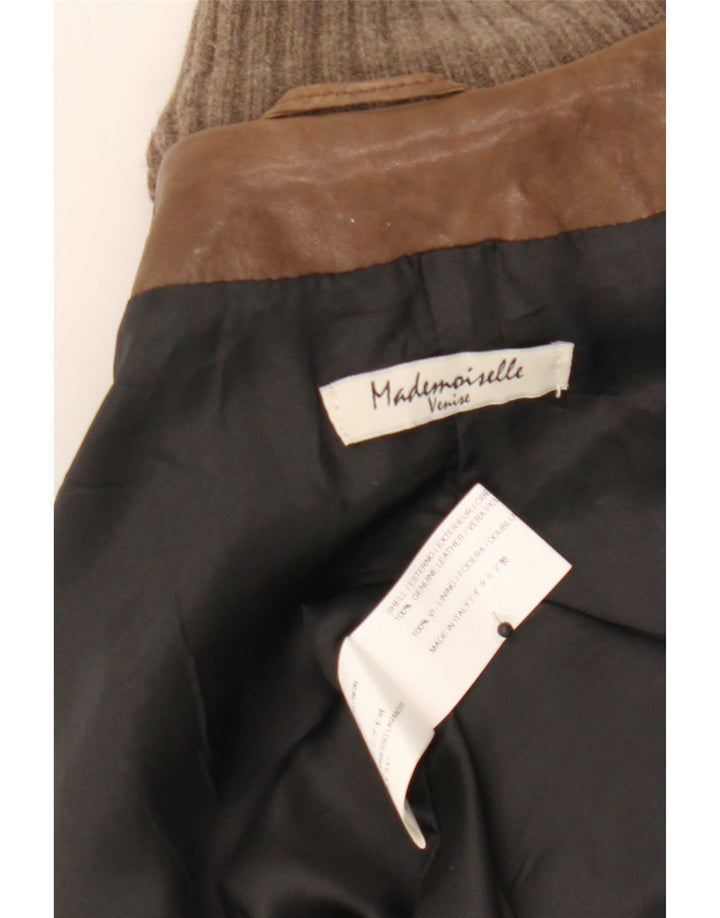 Vintage Womens Leather Jacket UK 14 Medium Brown