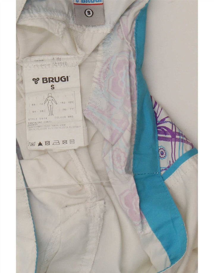 Brugi Womens Shorts Small W27 White Geometric Polyester