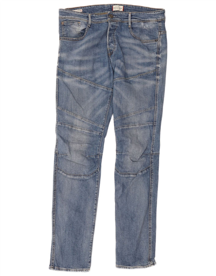 Jack & Jones Mens GLENN Slim Jeans W36 L34 Blue Cotton