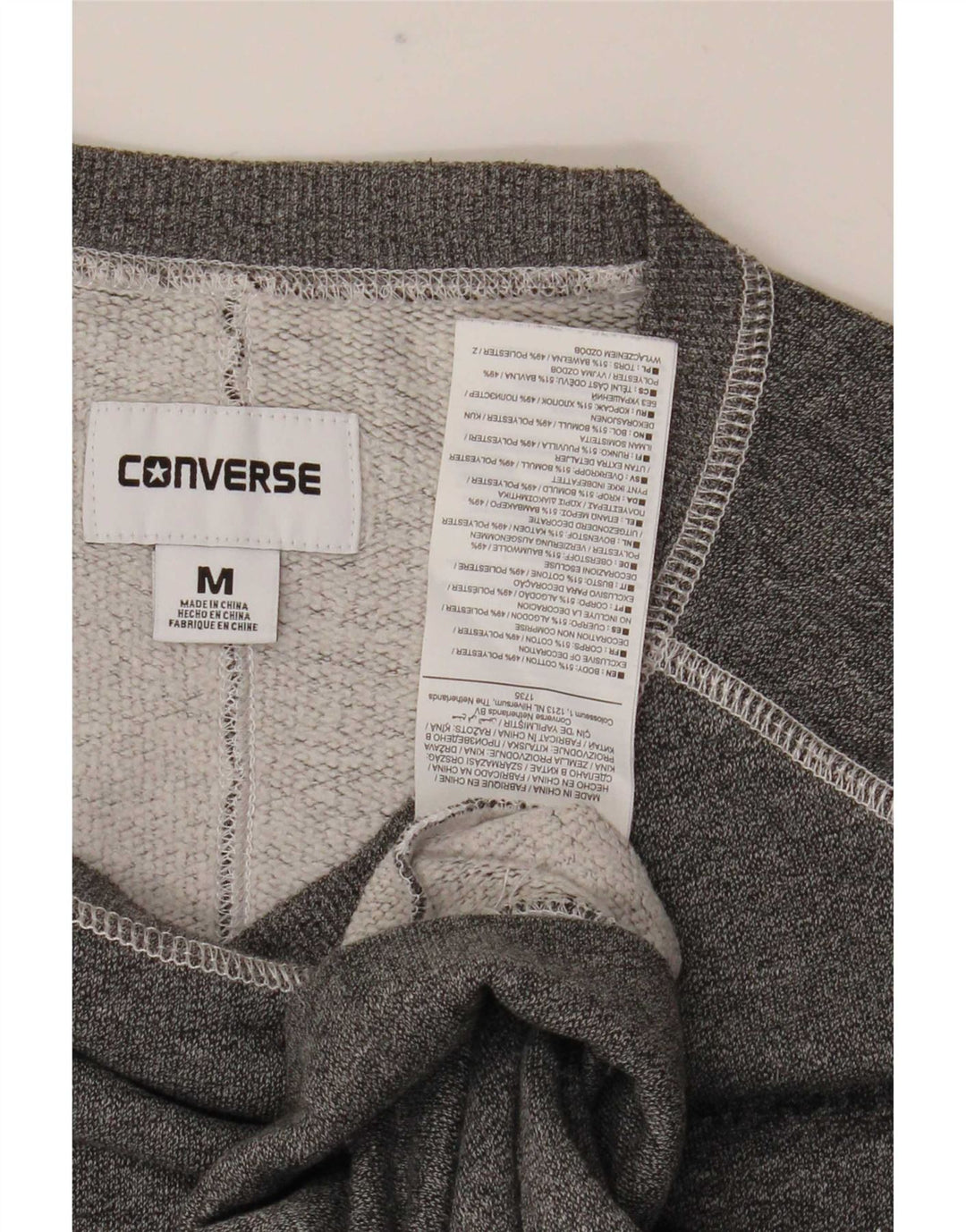 Converse Mens Graphic Sweatshirt Jumper Medium Grey Cotton