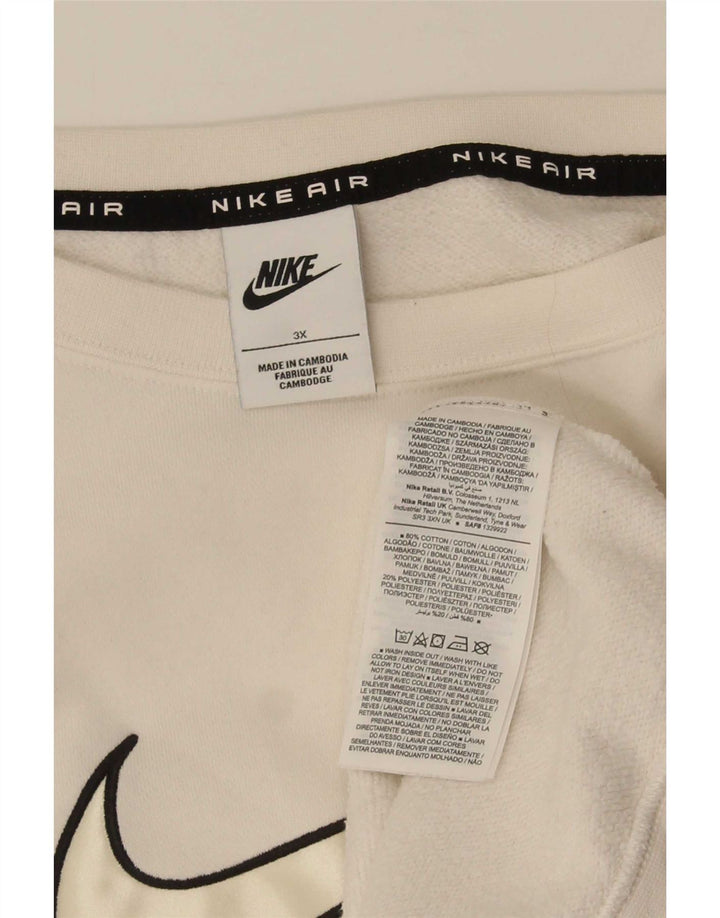 Nike Mens Oversized Graphic Sweatshirt Jumper 3XL White Cotton