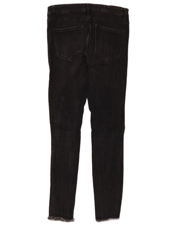 Zara Jeans Ajustados Desgastados para Mujer EU 40 Medium W30 L27 Negro