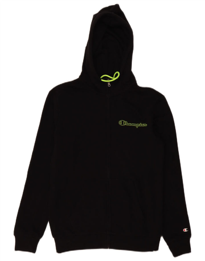 Champion Mens Graphic Zip Hoodie Sweater Small Black