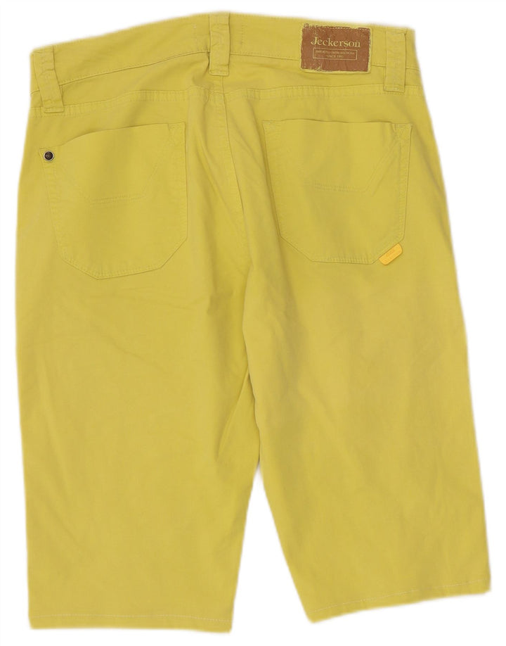 Jeckerson Mens Bermuda Shorts W30 Medium Yellow Cotton