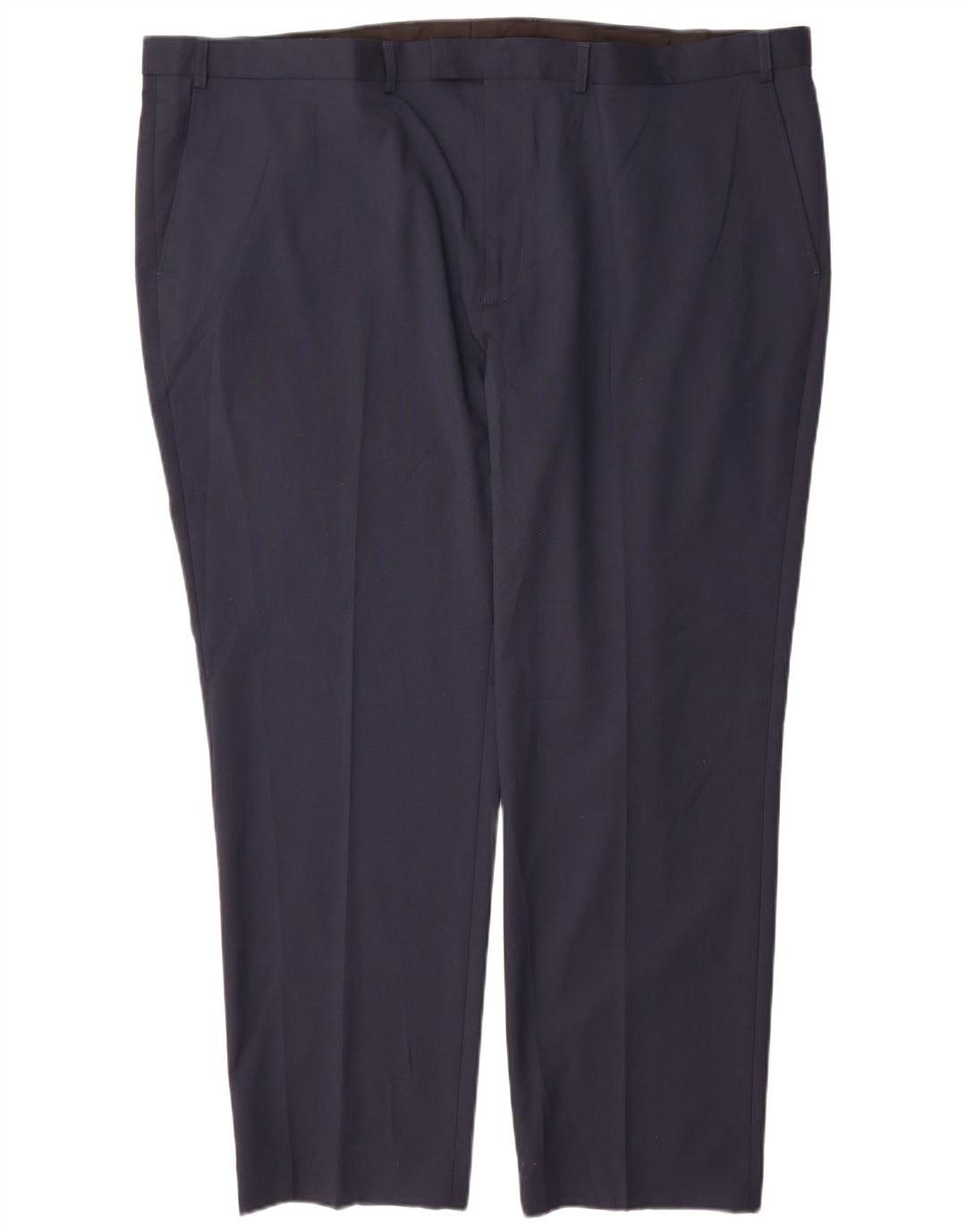 Marks & Spencer Mens Tailored Straight Suit Trousers W48 L31 Navy Blue