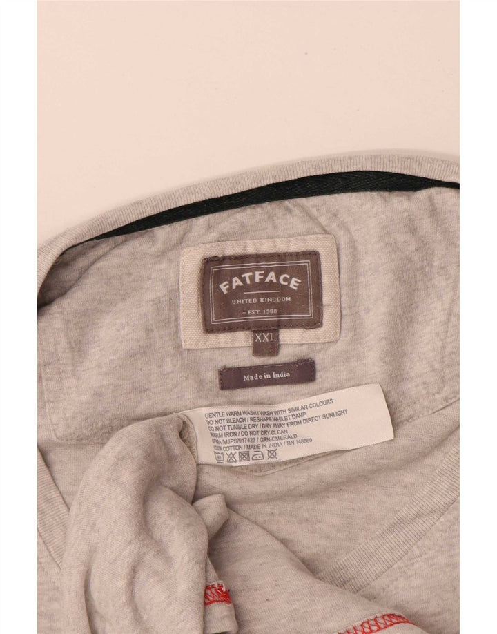 Мужской топ Fat Face с длинным рукавом 2XL, серый хлопок с цветными блоками