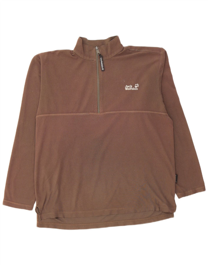 Jack Wolfskin Mens Full Zip Fleece Jumper Large Brown