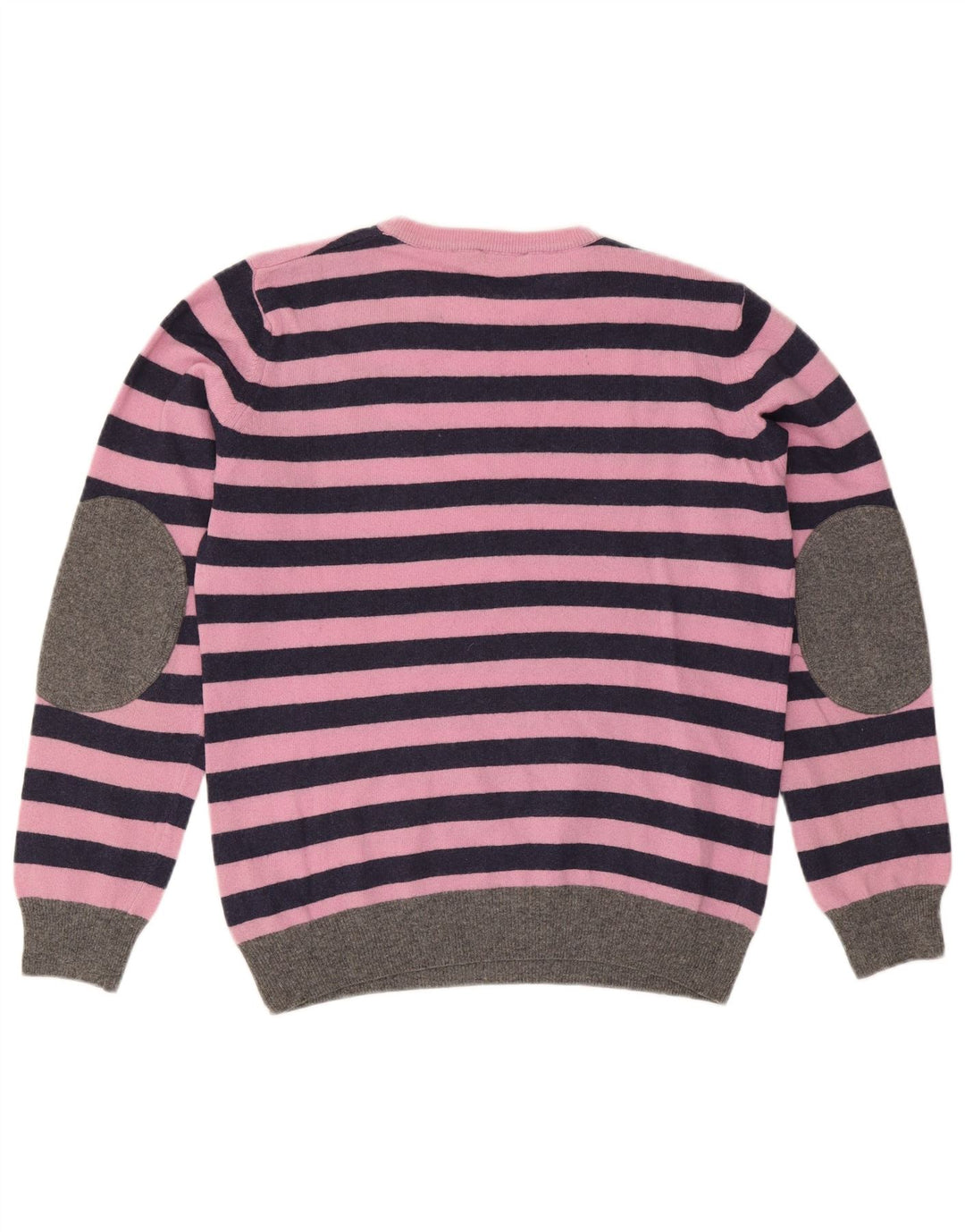 Brooksfield Mens Crew Neck Jumper Sweater IT 46 Small Pink Striped Wool