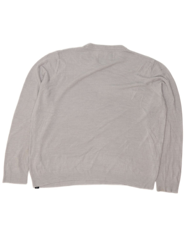 Weird Fish Mens Crew Neck Jumper Sweater XL Grey Flecked Acrylic