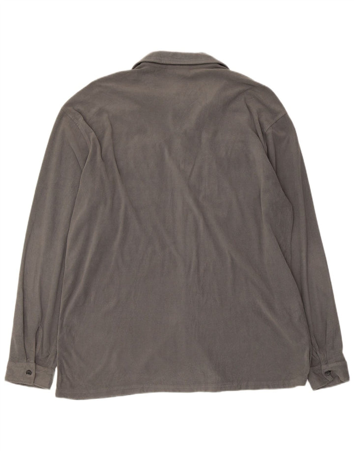 Asics Mens Fleece Shirt Large Grey Polyester