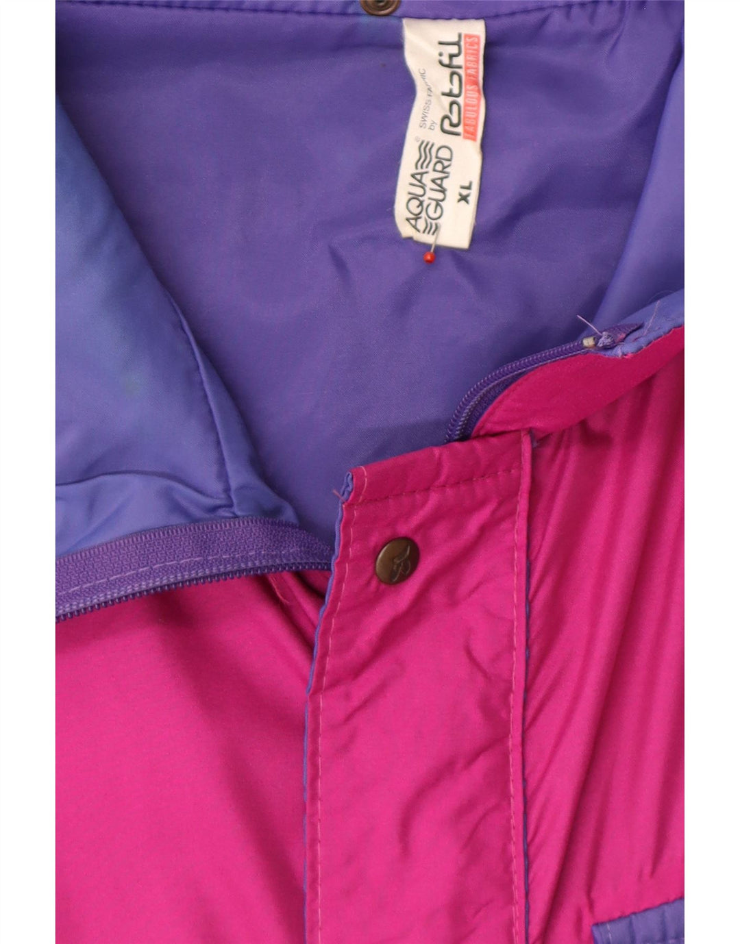 VINTAGE Mens Rain Jacket UK 42 XL Pink Colourblock Vintage Vintage and Second-Hand Vintage from Messina Hembry 