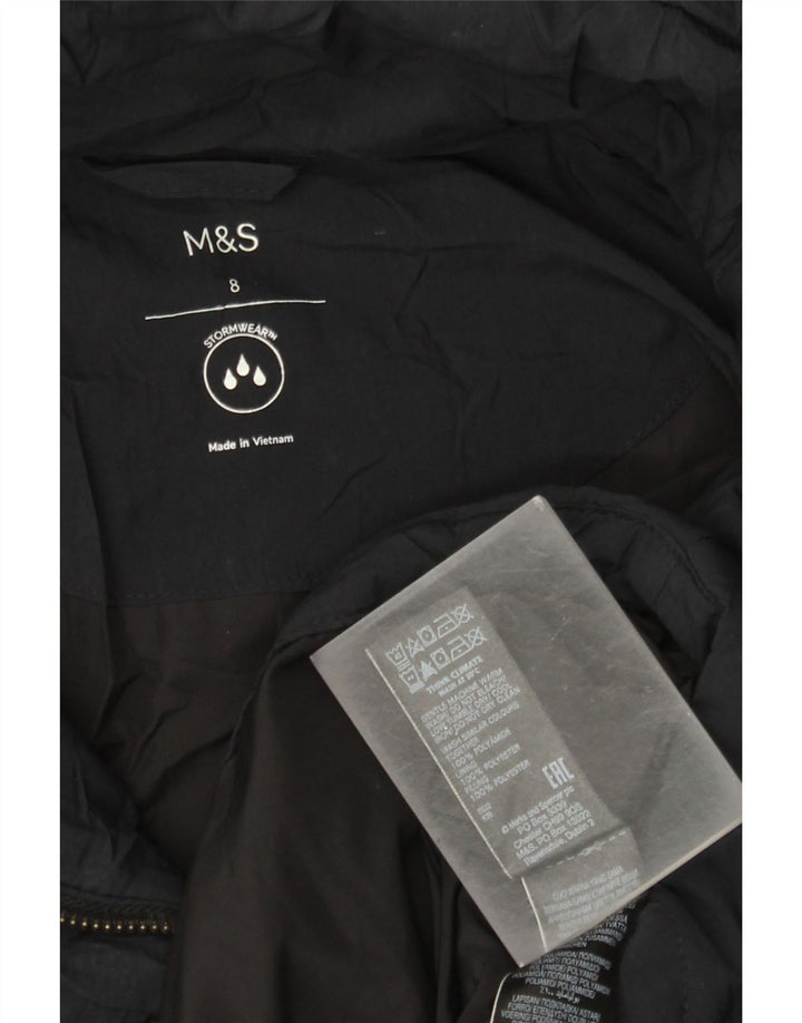 Marks & Spencer Womens Hooded Oversized Padded Jacket UK 8 Small Black