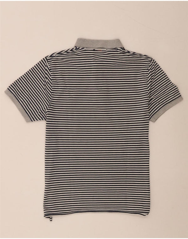 Polo Sun68 para hombre de algodón a rayas grises grandes