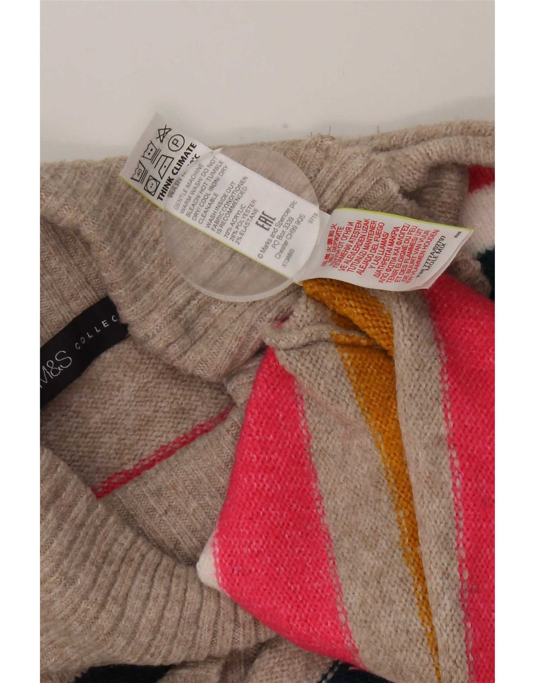 Marks & Spencer Womens Roll Neck Jumper Sweater UK 18 XL Multicoloured