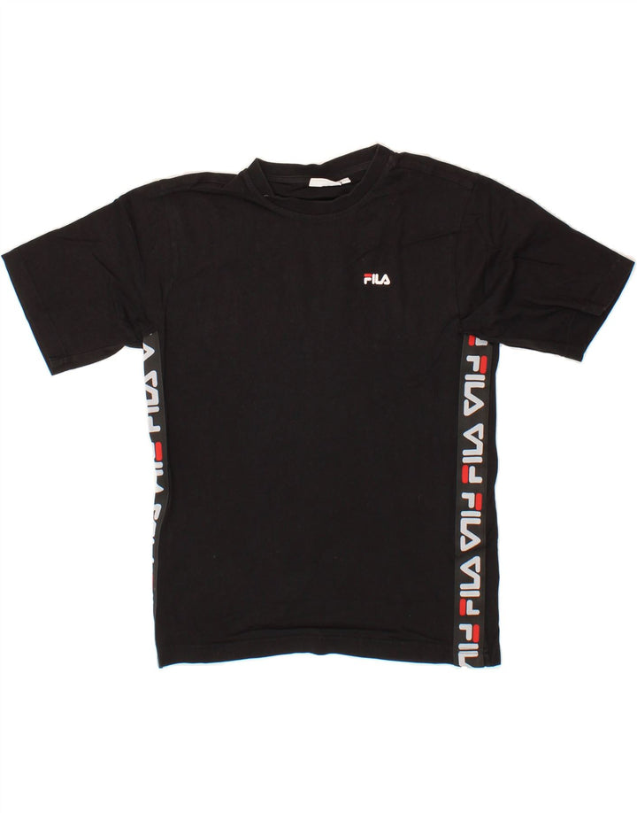 FILA Mens Graphic T-Shirt Top Small Black Cotton Vintage Fila and Second-Hand Fila from Messina Hembry 