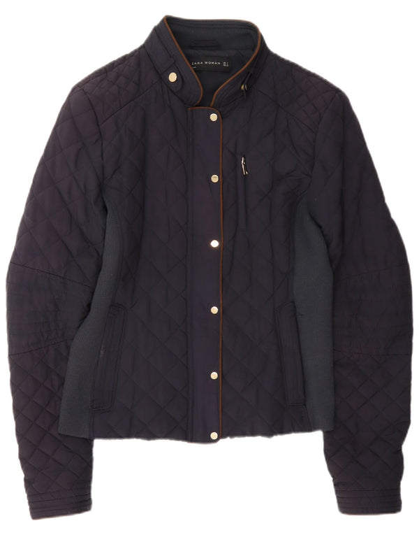 Zara Damen Steppjacke UK 10 Small Marineblau