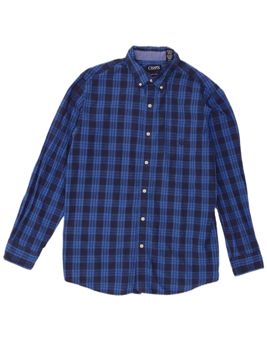 Chaps Camisa para hombre de algodón a cuadros azules grandes