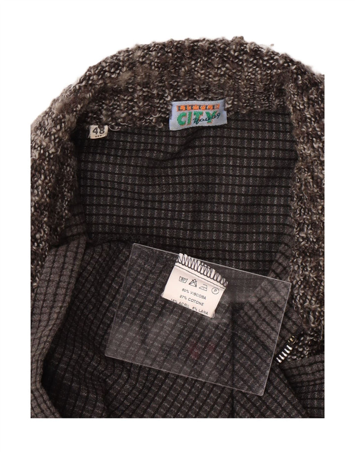 VINTAGE Mens Flannel Shirt IT 48 Medium Grey Check Viscose