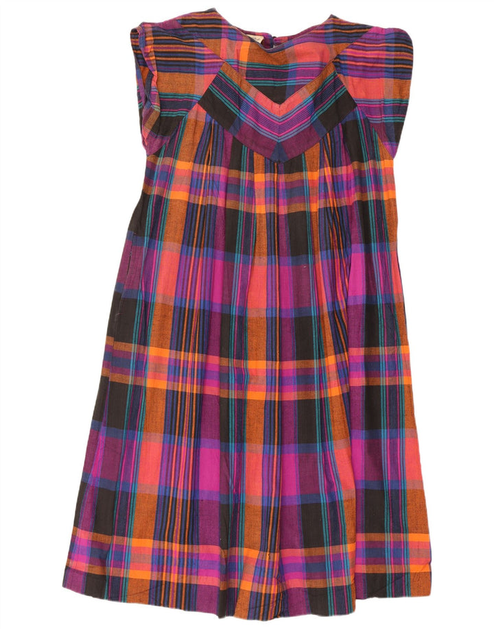 Vintage Womens Oversized Tent Dress EU 38 Medium Multicoloured Check Cotton