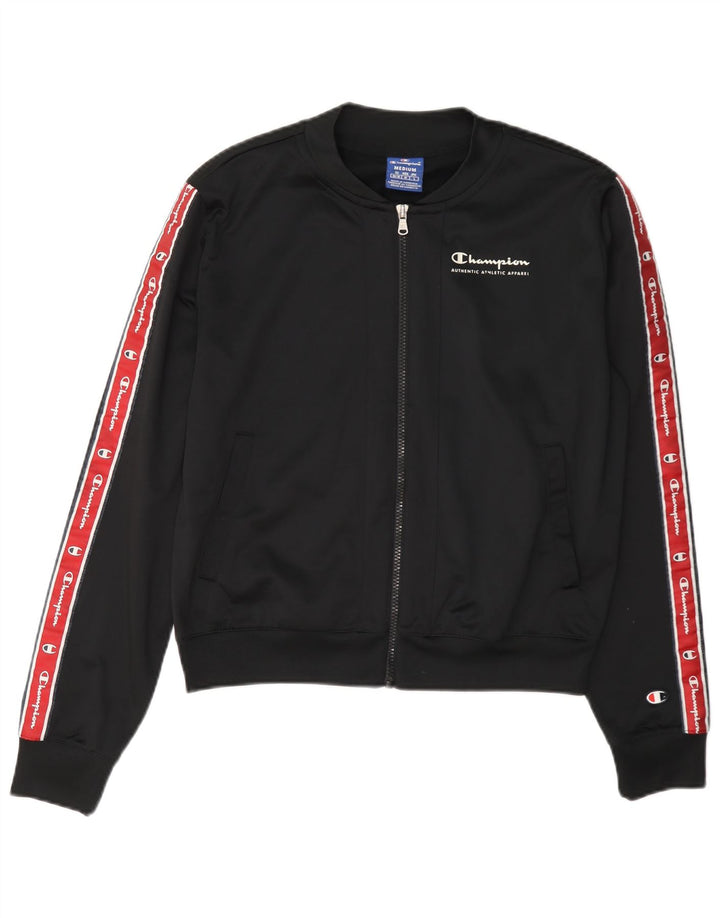 Champion Veste de survêtement graphique pour femme UK 14 Medium Black Colourblock