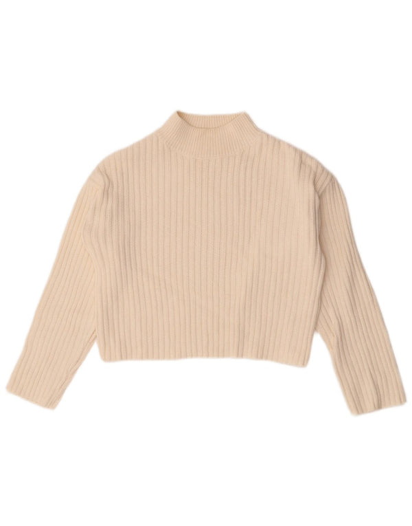 Zara Girls Crop Turtle Neck Jumper Sweater 11-12 Years Off White
