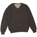 Marks & Spencer Mens Regular Fit V-Neck Jumper Sweater XL Grey Cotton
