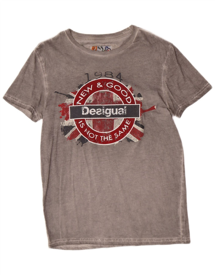 Desigual T-Shirt Graphique Homme Gris Moyen Coton