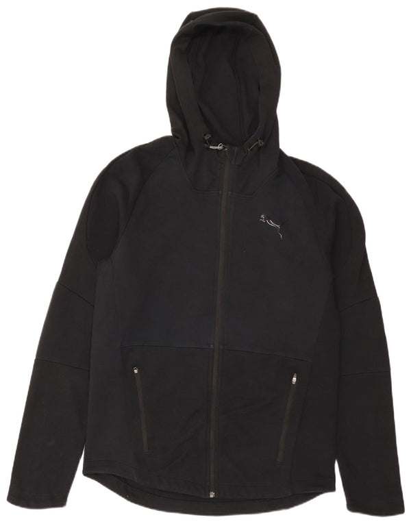 Puma Mens Zip Hoodie Sweater Medium Black Cotton