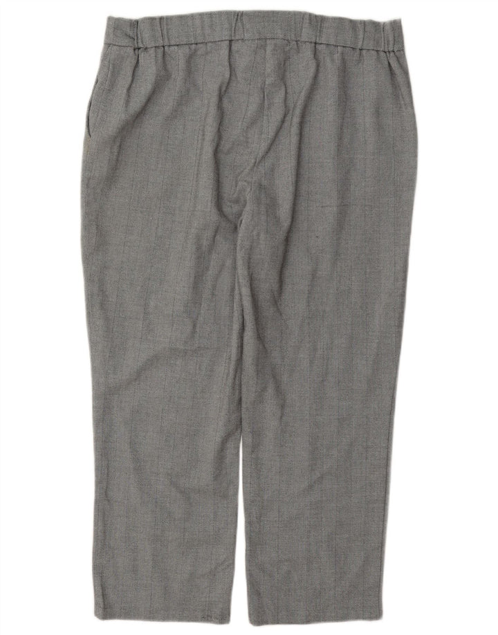 Marks & Spencer Womens Cropped Trousers UK 14 Large W34 L24 Grey Polyester