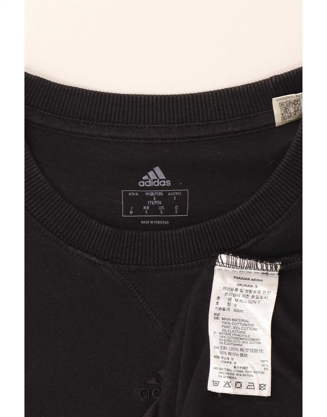 Adidas Mens T-Shirt Top Small Black Cotton