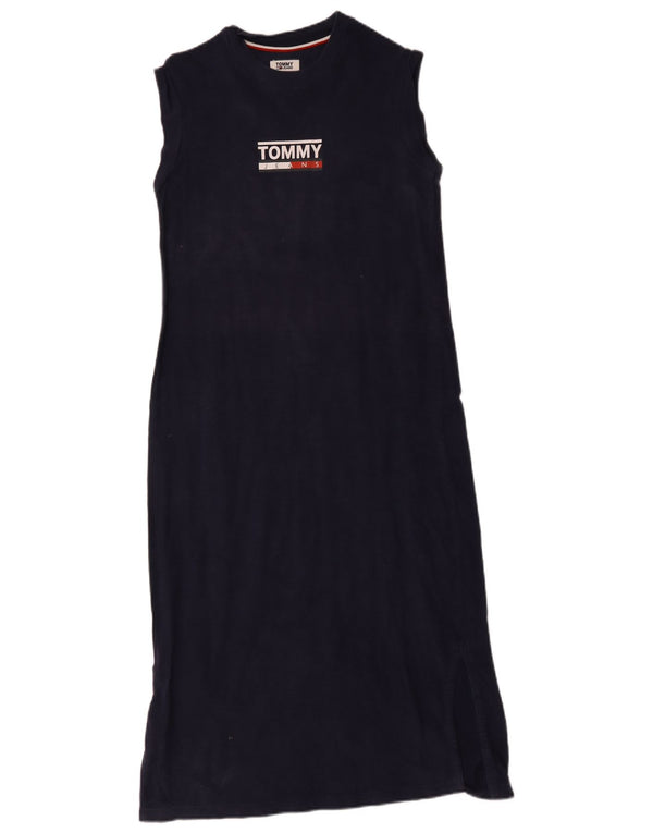 Tommy Hilfiger Damen T-Shirt-Kleid mit Grafik, UK 12, mittleres Marineblau