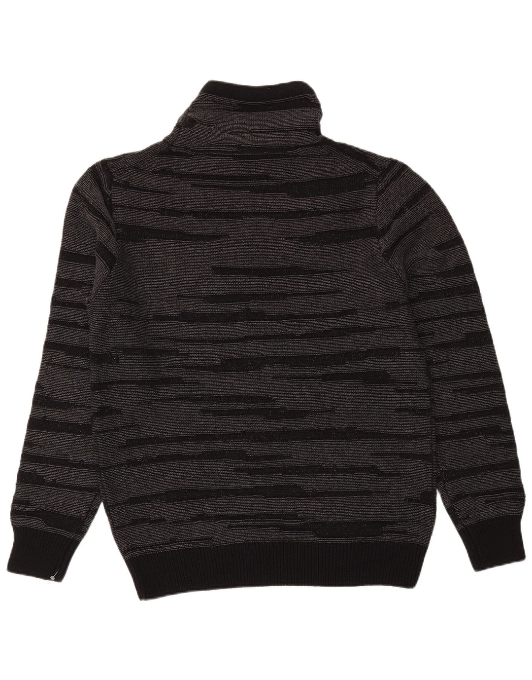 Dkny Herren-Pullover mit Rollkragen, mittelschwarz, gestreift, Baumwolle