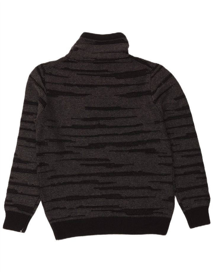 Dkny Herren-Pullover mit Rollkragen, mittelschwarz, gestreift, Baumwolle