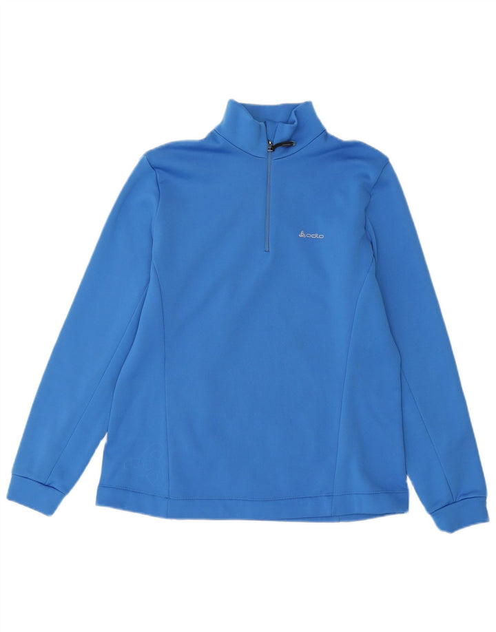 Odlo Womens Zip Neck Sweatshirt Jumper UK 18 XL Blue Polyester