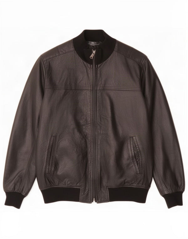 Daniele Alessandrini Mens Leather Jacket UK 38 Medium Black