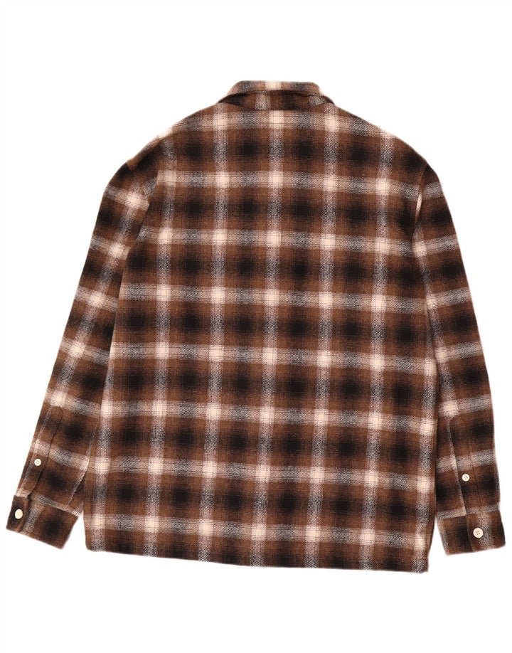 Jack Wills Mens Overshirt Flannel Shirt Medium Brown Check